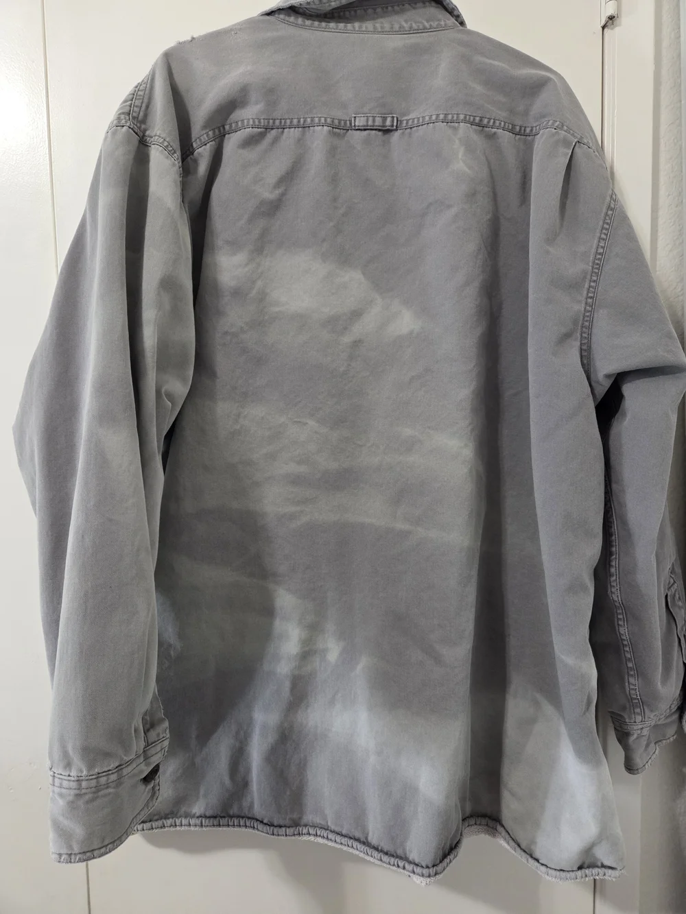 Levi's Mens XXXL Distressed Gray Sherpa Fleece Lined Button Down Workwear Jacket - Picture 5 of 8